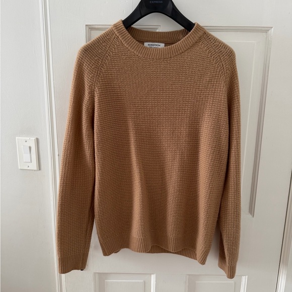 Nordstrom Men's Camel Cashmere Crewneck Sweater